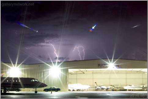 lightning over hanger